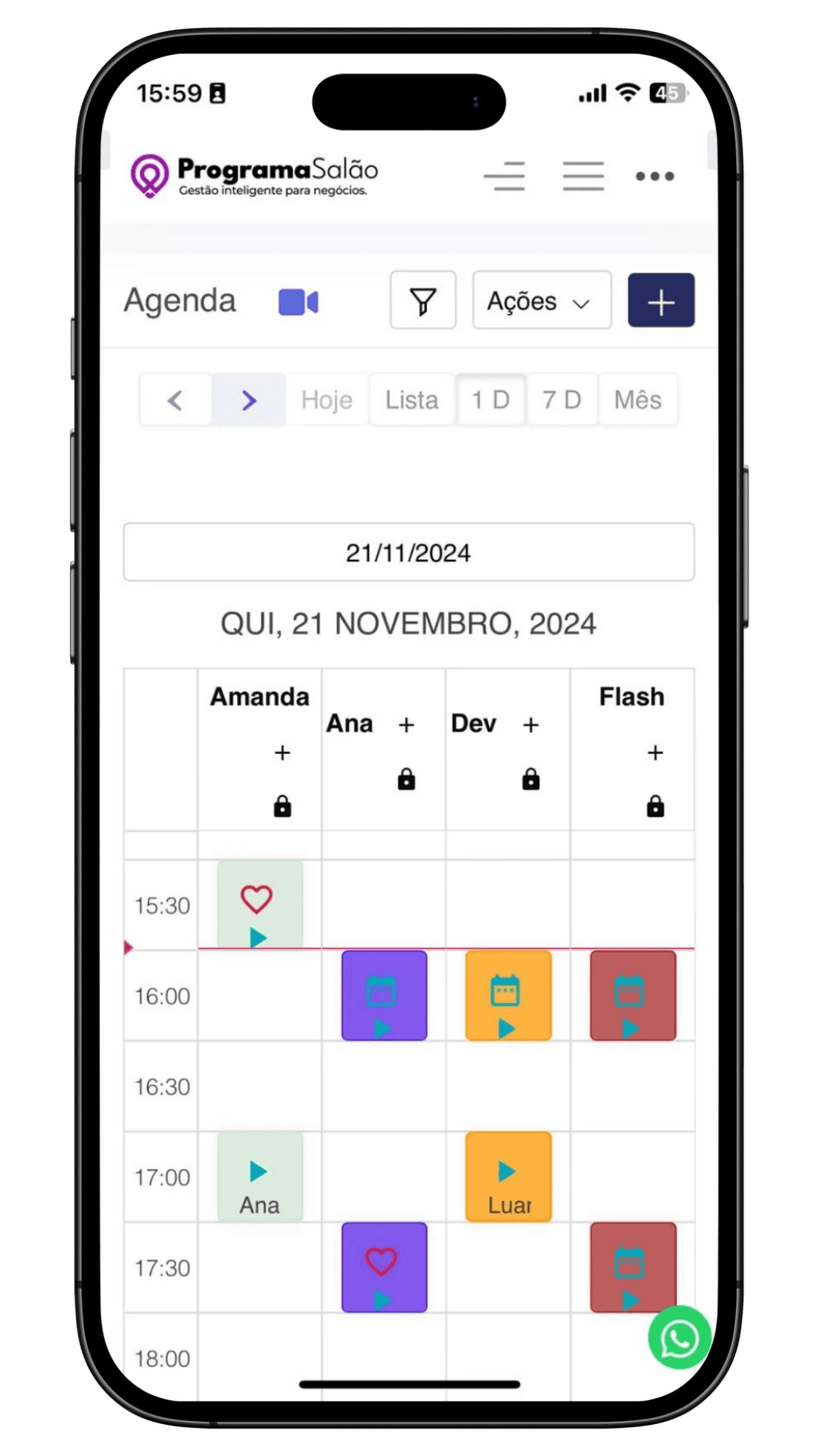 Programa Salão - Sistema para dispositivos móveis